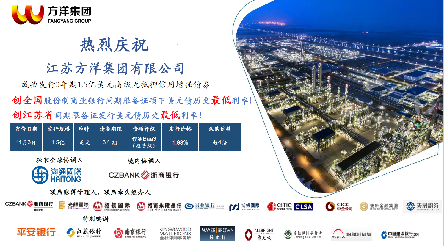 九州网页版登录入口_九州（中国）境外债券发行再创佳绩(图1)